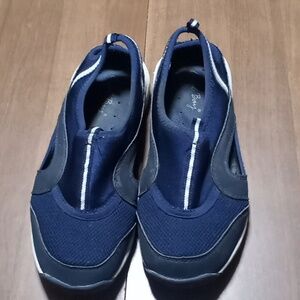 Womens Coral Bay Slip On Shoes Slides Navy Blue and White Size 7 1/2